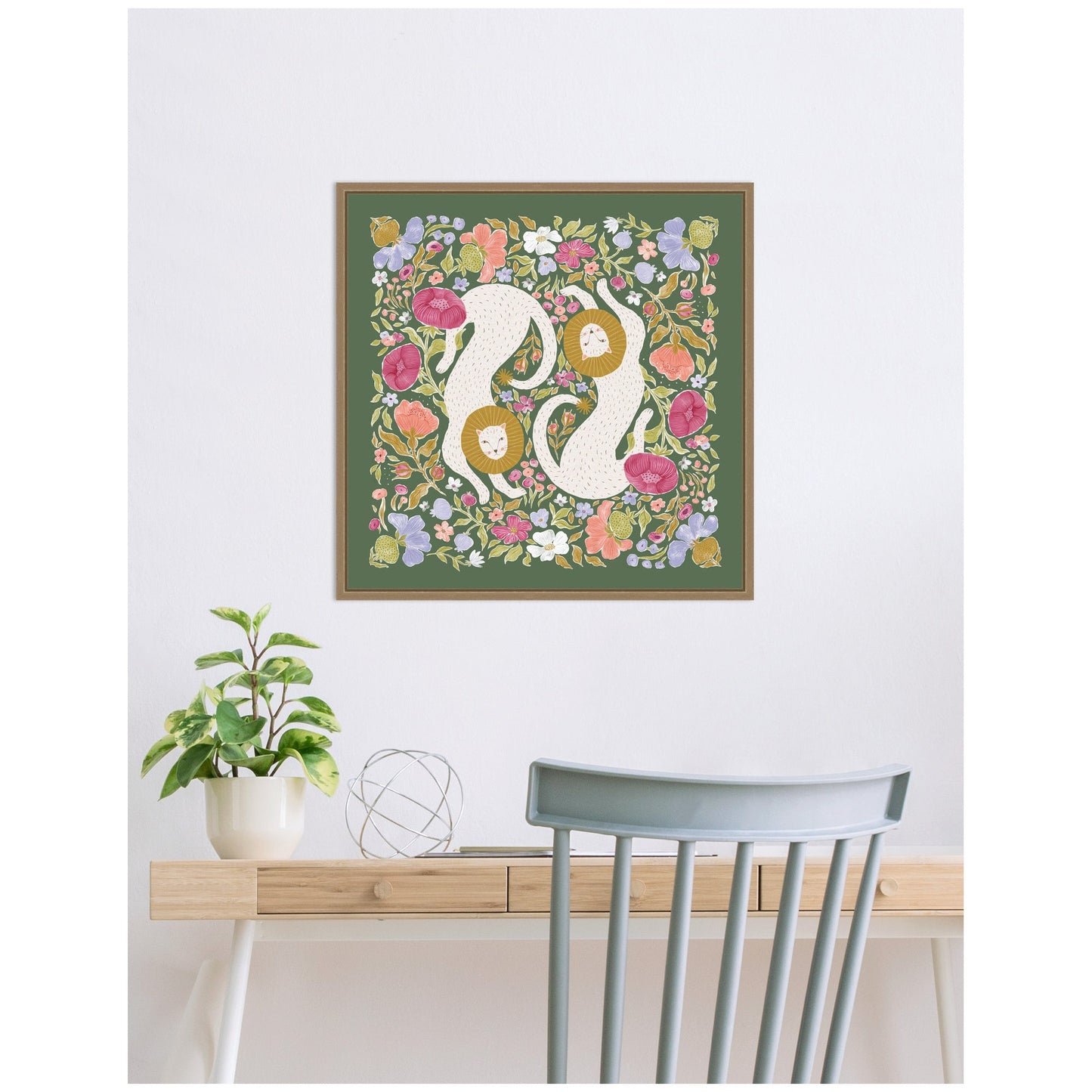 Lions Menagerie Framed Canvas Wall Art