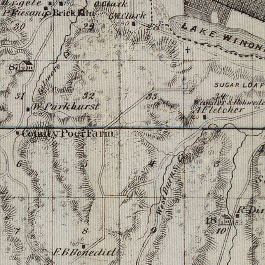 Vintage Map of Winona County, Minnesota 1874 Edition A
