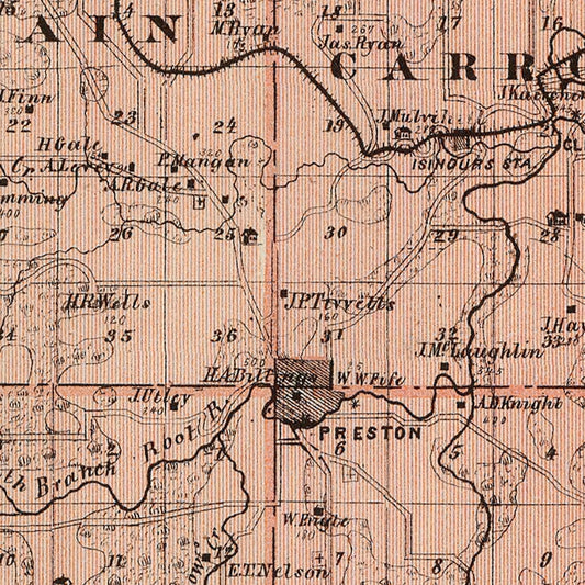 Vintage Map of Fillmore County, Minnesota, 1874