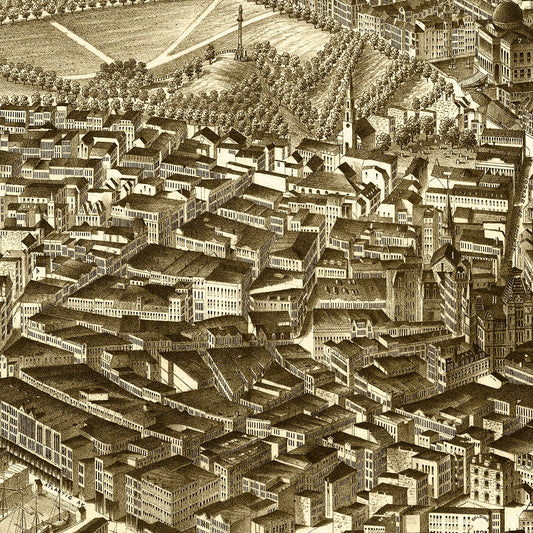 Vintage Map of Boston, Massachusetts 1880