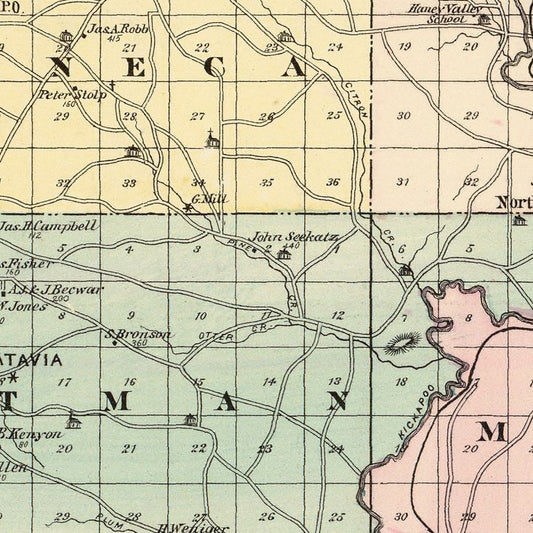 Vintage Map of Crawford County, Wisconsin, 1878