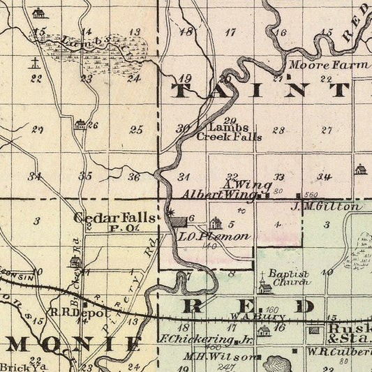 Vintage Map of Dunn County, Wisconsin, 1878