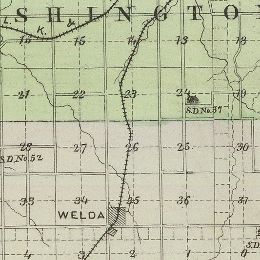Vintage Map of Anderson County, Kansas, 1887