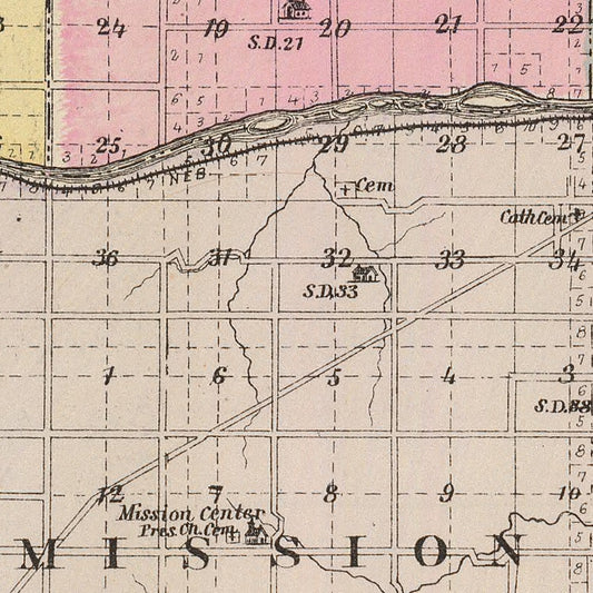 Vintage Map of Shawnee County, Kansas, 1887