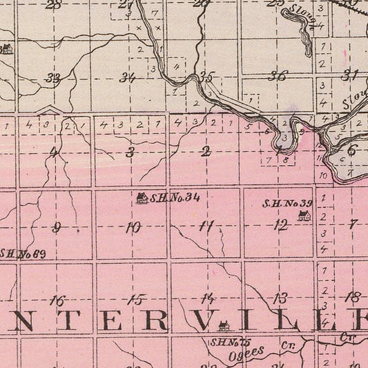 Vintage Map of Neosho County, Kansas, 1887