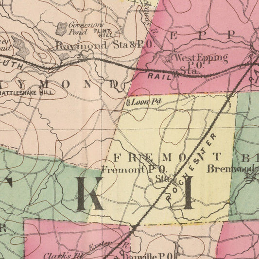 Vintage Map of Rockingham County, New Hampshire, 1877