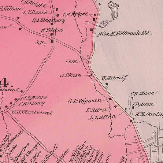 Vintage Map of Keene, New Hampshire, 1892