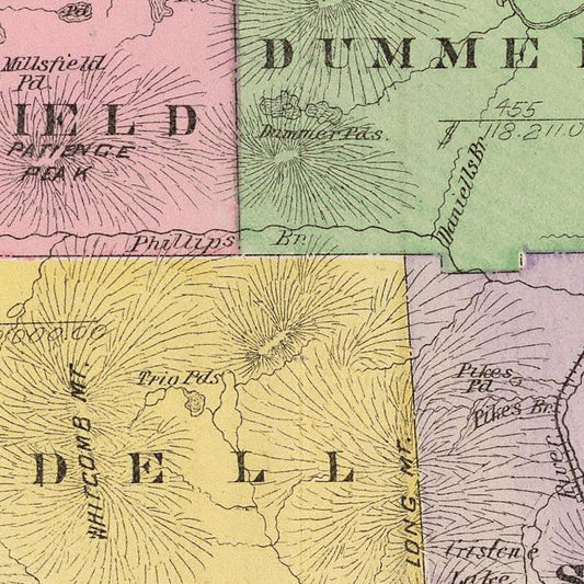 Vintage Map of Coos County, New Hampshire, 1892