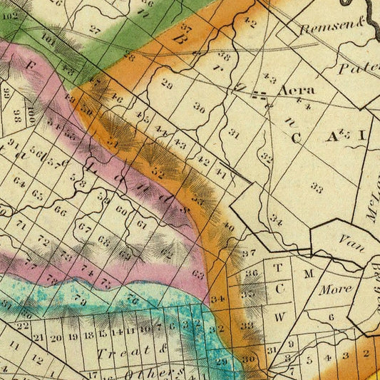 Vintage Map of Greene County, New York, 1829