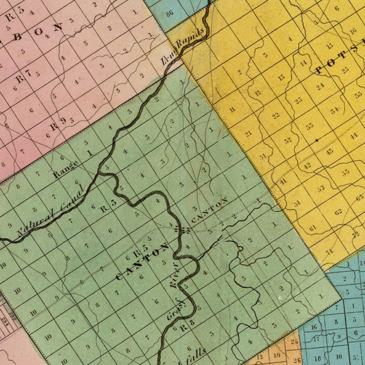 Vintage Map of St. Lawrence County, New York, 1829