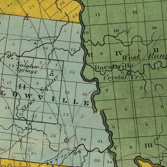 Vintage Map of Lewis County, New York, 1829
