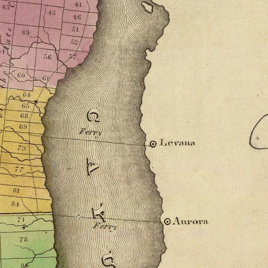 Vintage Map of Seneca County, New York, 1829