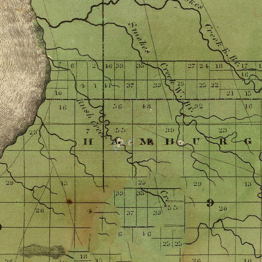 Vintage Map of Erie County, New York, 1829