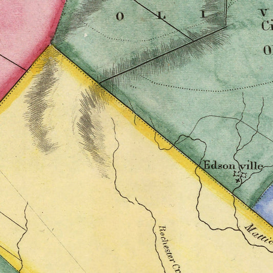 Vintage Map of Ulster County, New York, 1840
