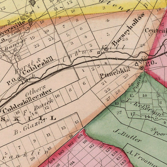 Vintage Map of Schoharie County, New York, 1839