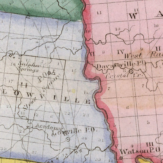 Vintage Map of Lewis County, New York, 1840
