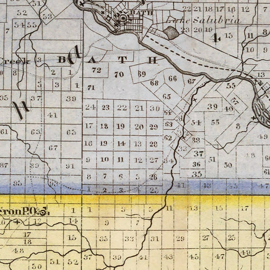 Vintage Map of Steuben County, New York, 1840