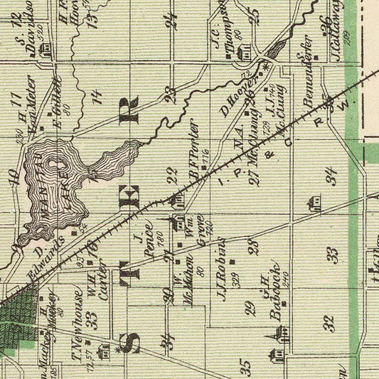Vintage Map of Fulton County, Indiana, 1876