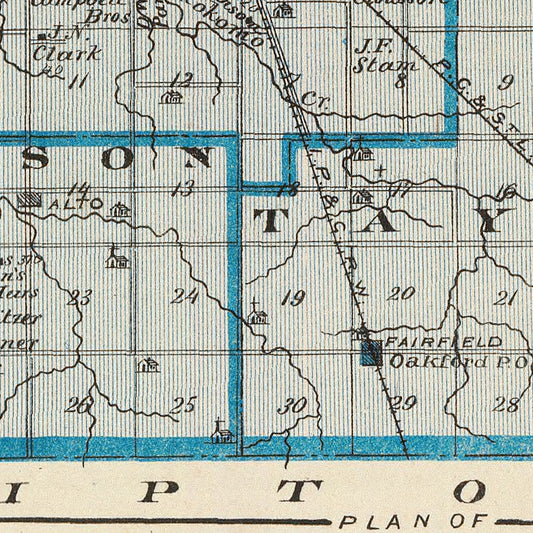 Vintage Map of Howard County, Indiana, 1876