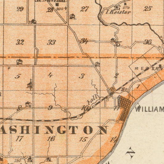 Vintage Map of Warren County, Indiana, 1876