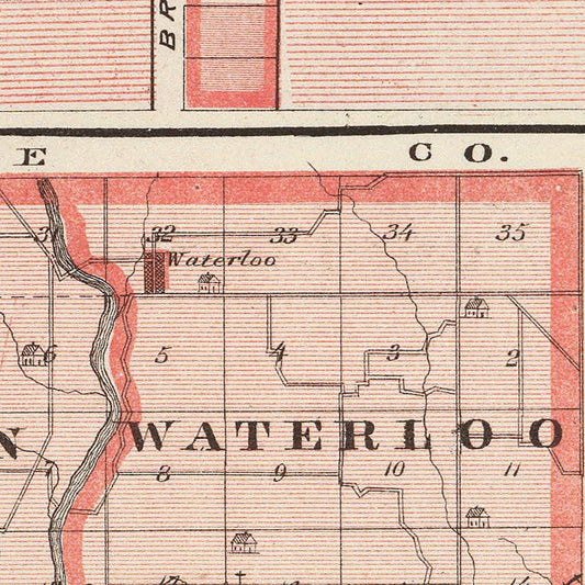 Vintage Map of Fayette County, Indiana, 1876