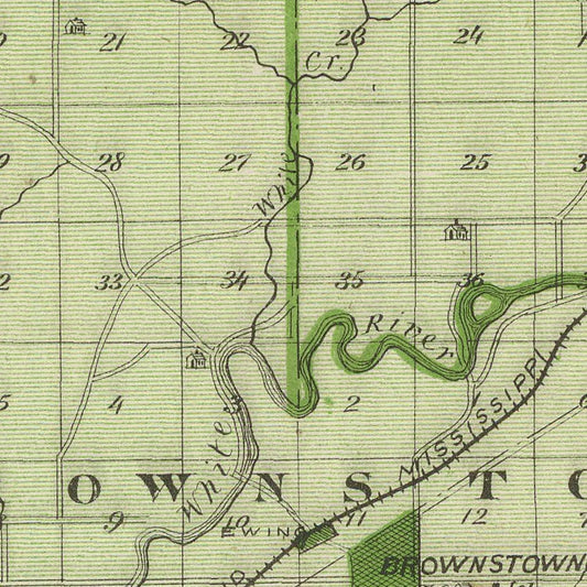 Vintage Map of Jackson County, Indiana, 1876