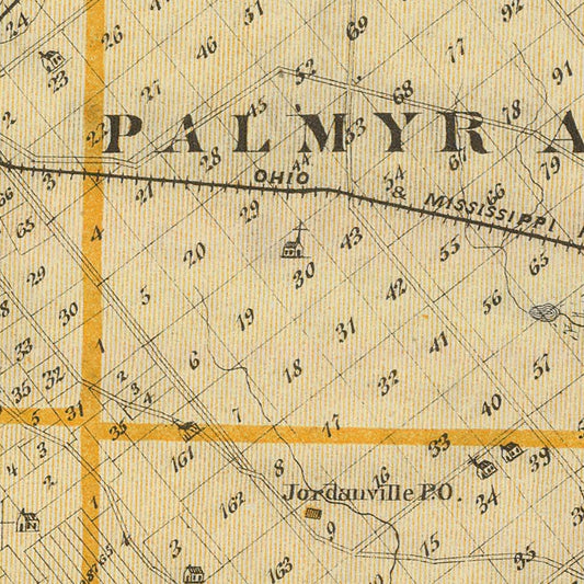 Vintage Map of Knox County, Indiana, 1876