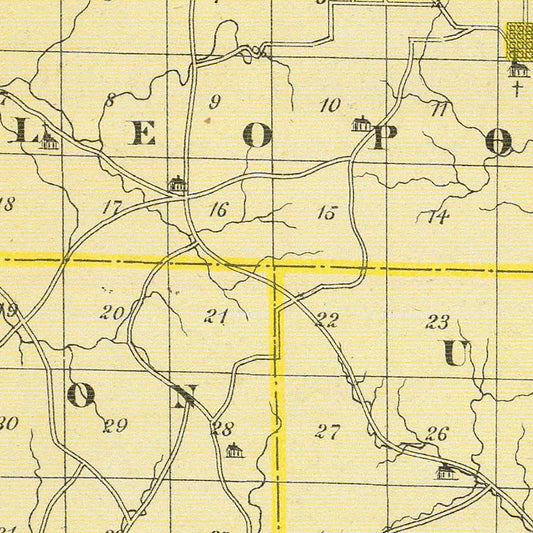 Vintage Map of Perry County, Indiana, 1876