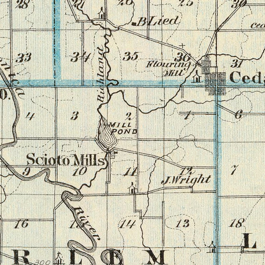 Vintage Map of Stephenson County, Illinois, 1876