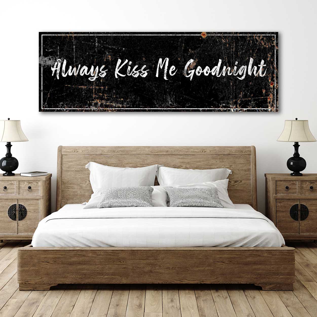 Always Kiss Me Goodnight Couple Canvas Wall Art