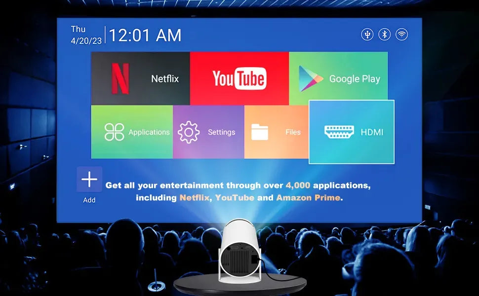 Smart Mini Projector with WiFi & Bluetooth – Turn Any Wall into a 130” Home Theater