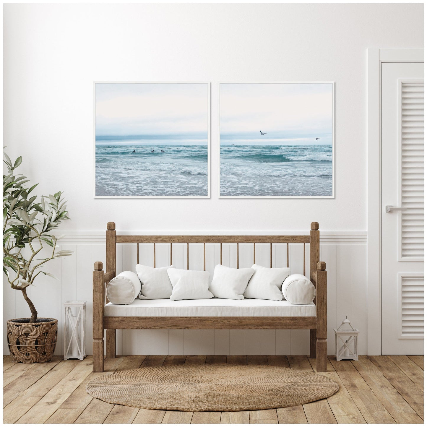 Sylvie Ocean Swim 1 and 2 Framed Canvas Art Set by Stephanie Klatt