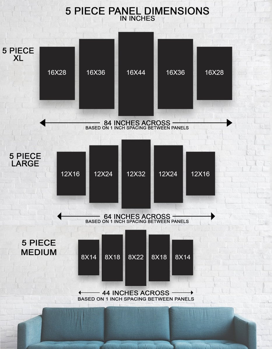 Bass Fishing 5-Piece Canvas Wall Art