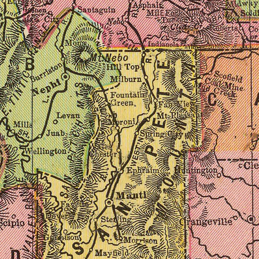 Vintage Map of Utah, 1909