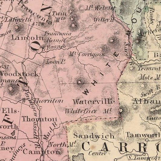 Vintage Map of New Hampshire, 1861