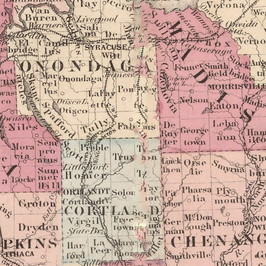 Vintage Map of New York, 1861