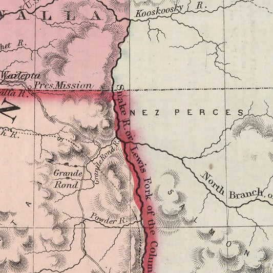 Vintage Map of Washington and Oregon, 1861