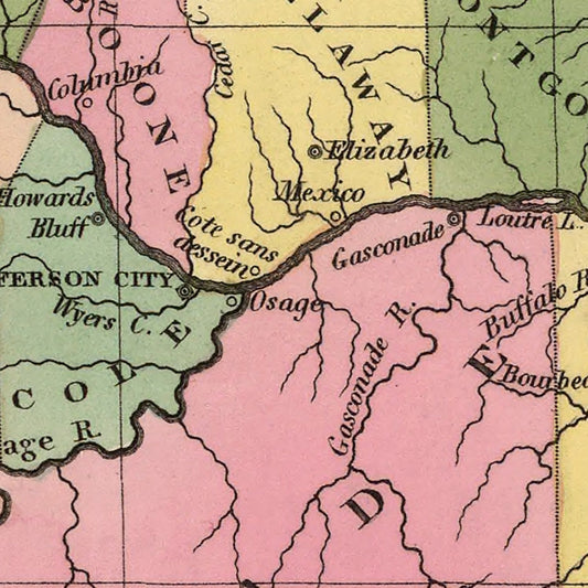Vintage Map of Missouri, 1824
