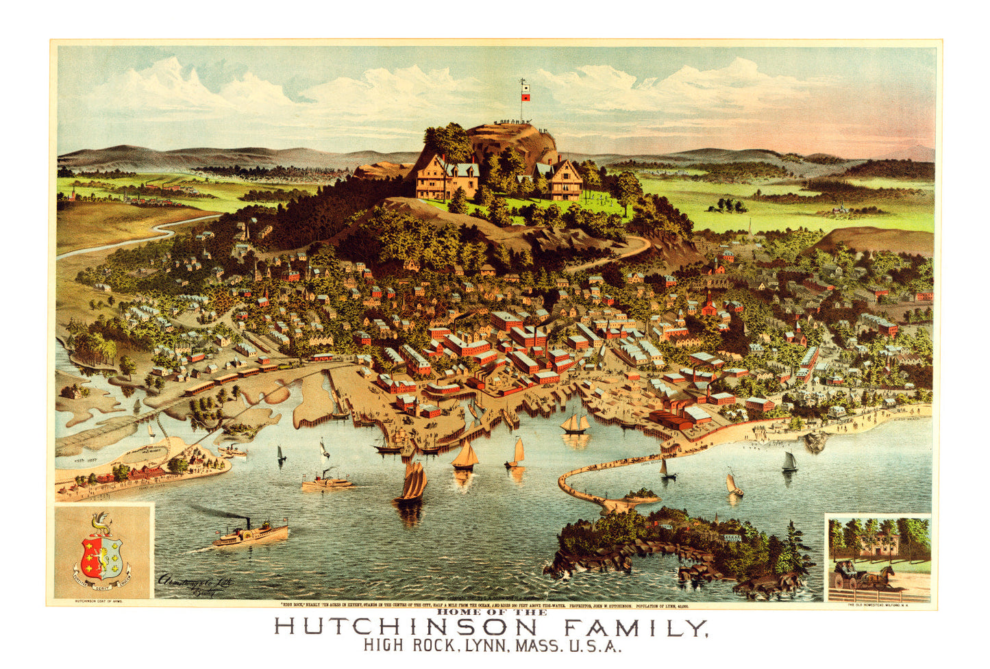 Vintage Map of High Rock, Essex County, Massachusetts, 1881