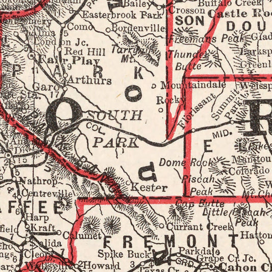 Vintage Map of Colorado, 1893