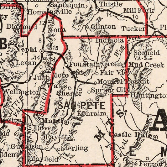 Vintage Map of Utah, 1893