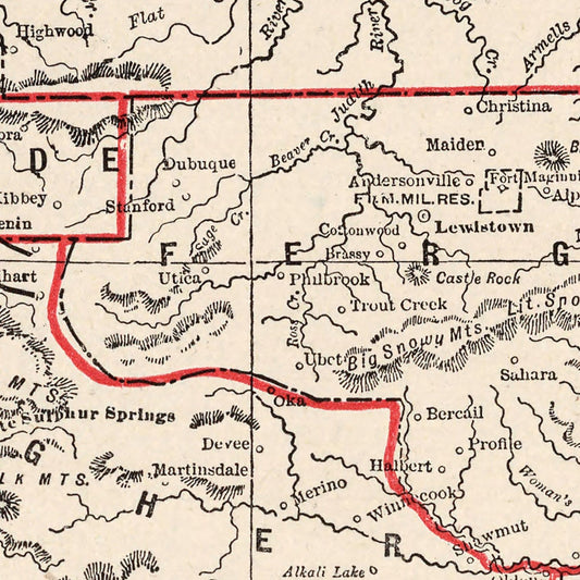 Vintage Map of Montana, 1893