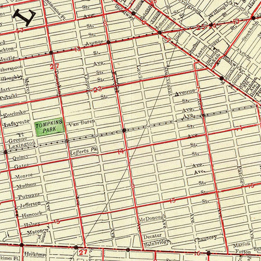 Vintage Map of Brooklyn, New York, 1897
