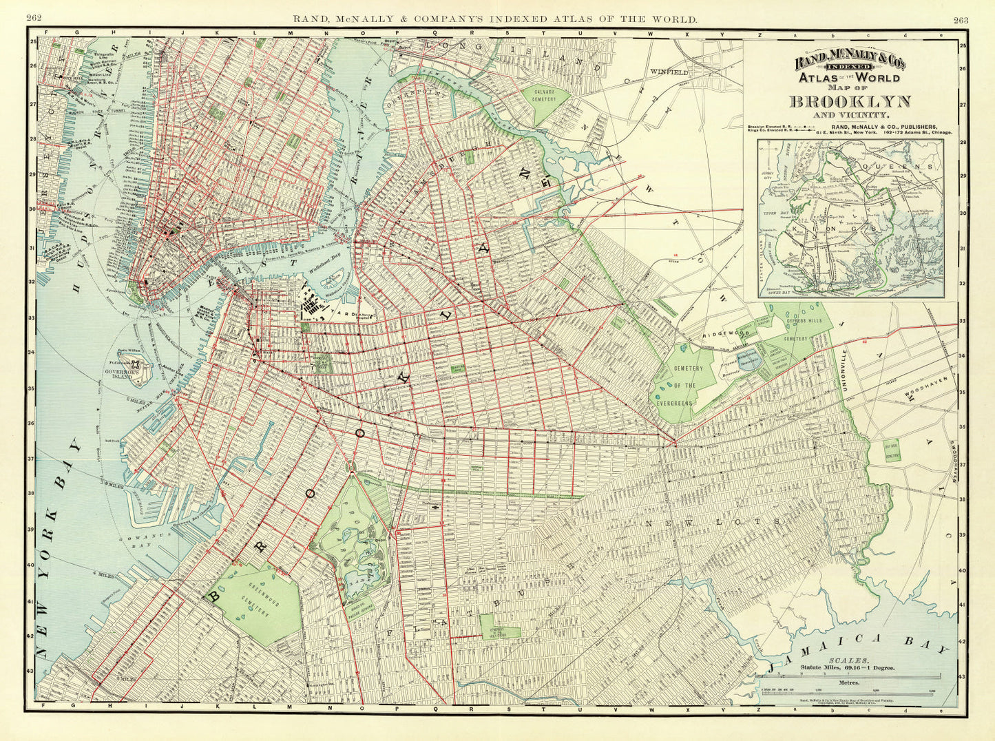 Vintage Map of Brooklyn, New York, 1897