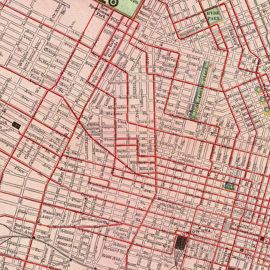 Vintage Map of Saint Louis, Missouri, 1897