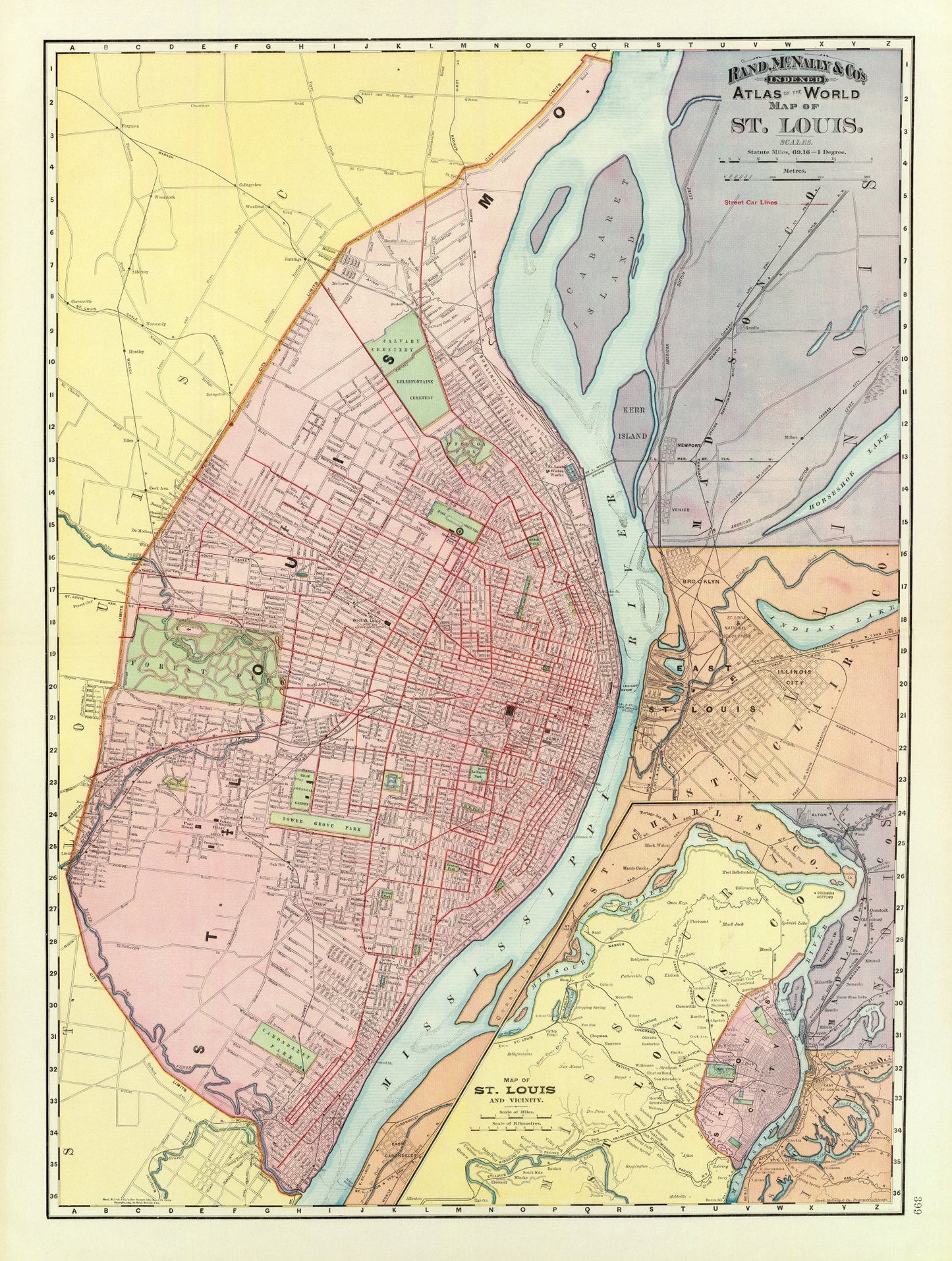 Vintage Map of Saint Louis, Missouri, 1897