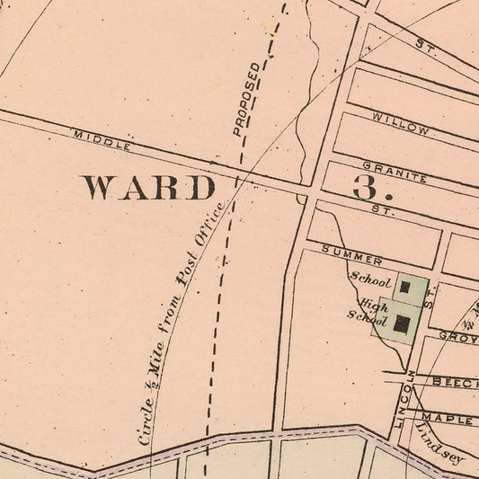 Vintage Map of Rockland, Maine, 1894