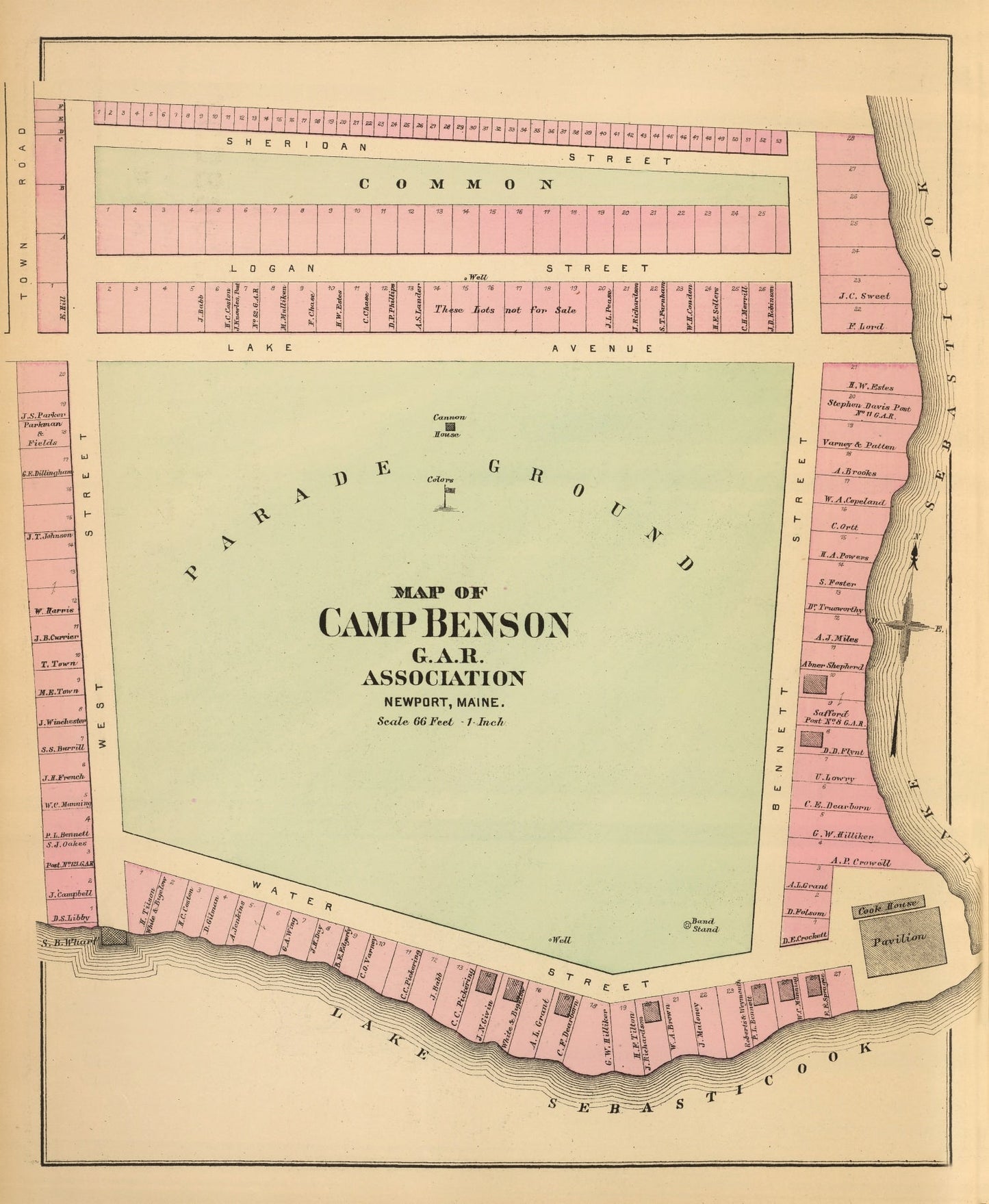 Vintage Map of Camp Benson, Maine, 1894 | Wall Art