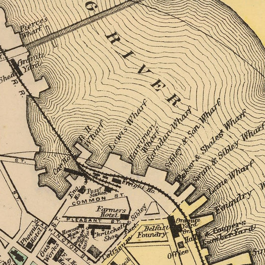 Vintage Map of Belfast, Maine, 1894