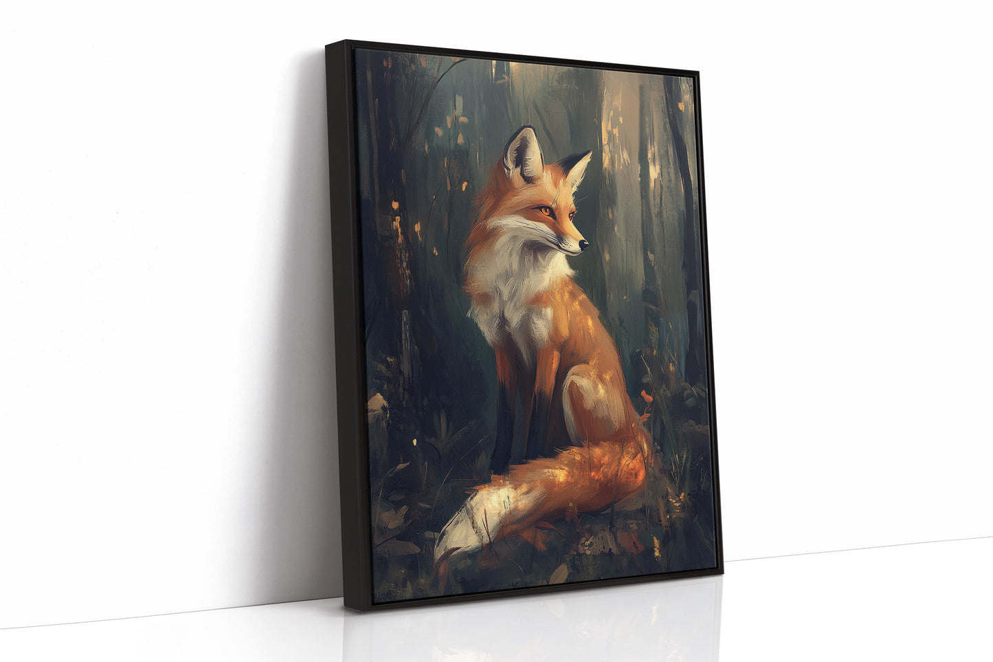 Fox in Mystical Forest Woodland Animal Wall Art Print